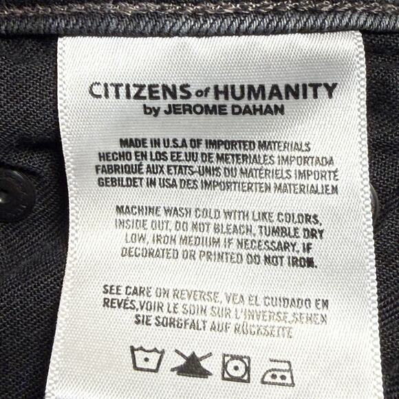 Citizens of Humanity Cara High Rise Cigarette Ankle Jeans Size 24 Washed Black - Picture 6 of 8